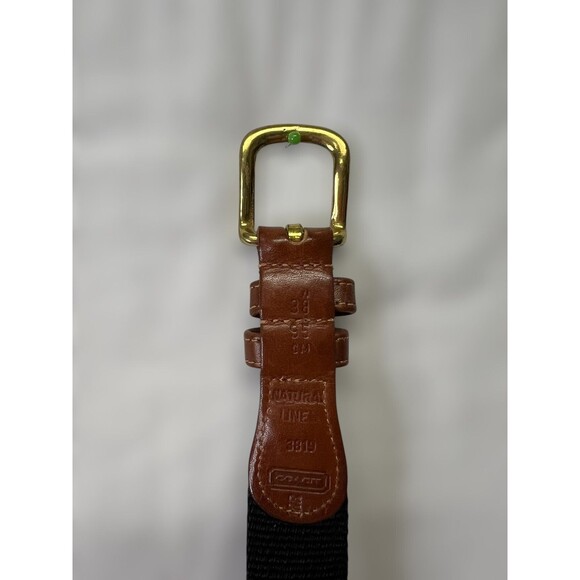 Vintage Women's Coach Brown Leather & Black Stretch Fabric Belt Size 38” 95cm - Picture 6 of 8
